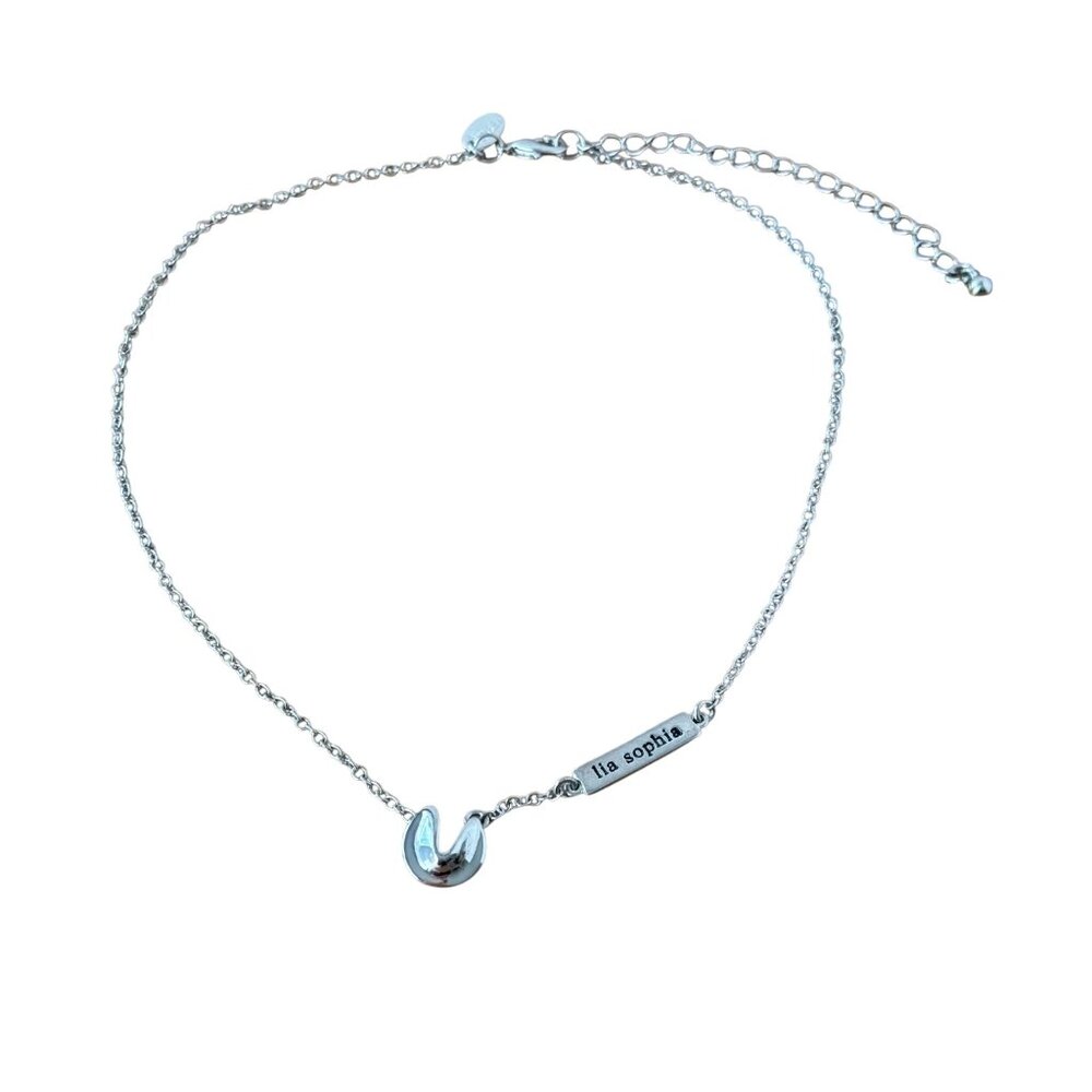 Lia Sophia Silver Achieve Necklace Fortune Cookie Pendant